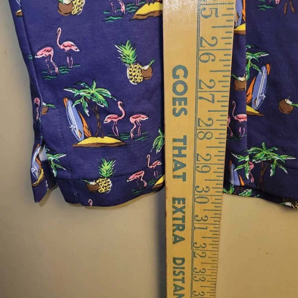 Polo Ralph Lauren Men Classic Soft Cotton Flamingo Hawaiian Graphic Polo Shirts‎